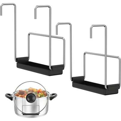 Langsam Kocher Deckel Halter - Schwerlast Topfdeckel Organizer mit rutschfestem Boden, platzsparende Arbeitsplatten- oder Spülbecken-Aufbewahrung, kompatibel mit den meisten Slow Cookern, einfach zu reinigender Küchenorganizer für Einhandbedienung (Grau/Schwarz) - ideal für Privat- und Gewerbehaushalte, schlankes Design, Konstruktion, für Haushalte mit viel Betrieb