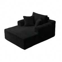 NIZULA FOAM 135'' Cloud Sectional Couch With L-Shaped Recliner,(Black) Boneless Corduroy Sofa With Deep Seat, Modern Modular Couch For Living Room, No Assembly Required, Comfy Plush Corduroy Fabric,Sofa De Sala,Couch,Sofa Cama,Muebles Para Sala,Couch For Living Room, Living Room Furniture, Muebles, Bedroom Furniture Set, Recliner Chair For Adult, Living Room Set Furniture. - màu đen - Xem 10