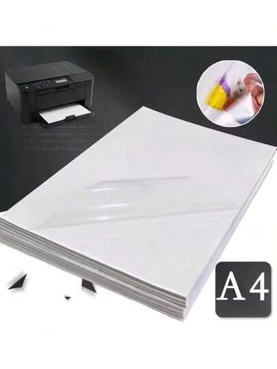 A4 10/20/50 Sheets 100% Transparent Self-Adhesive Paper, Vinyl Sticker Paper Suitable For Inkjet And Laser Printers, Waterproof, Scratch-Resistant, Removable | Fantasy Theme, Window Decor | Transparent Effect | Smooth Surface