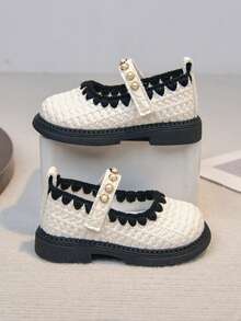 2026韩版儿童公主鞋，春季新款真皮鞋面易清洁软底幼儿学步鞋 - 米色 - 查看 5