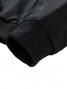 春秋季男士薄款立领夹克，休闲青年外套，百搭日常穿着 - 黑色 - 查看 5