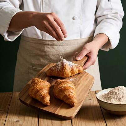 1 szt. Drewniana deska do krojenia, deska do serwowania z klaskaniem, deska do krojenia, krojenie mięsa, półmisek na sery, sprzęt kempingowy, przybory kuchenne, odpowiednia na Eid, mięso, ser, chleb, półmisek na warzywa, deska do krojenia do domu i akademika, Eid, Święto Dziękczynienia, prezent na Walentynki, prezent dla szefa kuchni