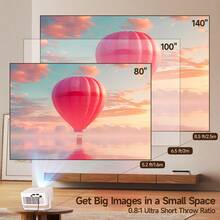 Magcubic 安卓 14 2026 新款投影仪，自动对焦，原生 720P，支持 8K，全志 H726 处理器，0.8:1 投射比，内置扬声器，便携轻巧，适用于家庭、办公室和演示。 - 白色 - 查看 6