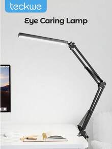Teckwe Iron Desk Lamp,Modernist Foldable Adjustable Reading Desk Light For Bedroom,Office - Black - View 1