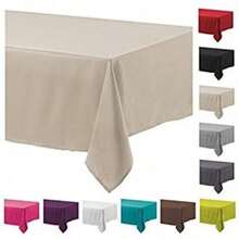 HomeDirectIE Extra Large Easy-Care Quality Rectangular Fabric Tablecloth Table Cover 140x240cm 55"X94" - Beige - View 6