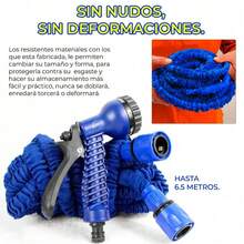 Manguera Flexible Expandible 6.5 Metros Con Pistola Ligera Cómodo-7 MODOS DE ASPERSIÓN-Envío local - Azul - Ver 5