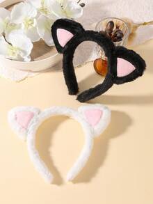 1 pieza Diadema con orejas de gato de peluche, accesorio para el cabello - Multicolor - Ver 4