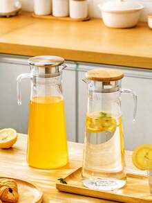 1pc Water Pitcher With Lid & Spout - Hot/Cold Beverages, Heat-Resistant, Ideal For Iced Tea, Lemonade, Refreshments - Multicolor - View 2