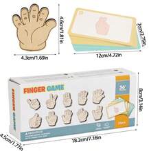 1 Set Wooden Hand Gesture Puzzle Game, Suitable For Children 3+ Years Old, Interactive Competitive Toy To Train Hand-Eye Coordination And Reaction Skills - Finger Puzzle - View 2