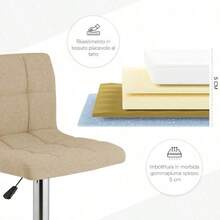 Barhocker - BEIGE STOFF - Übersicht 7