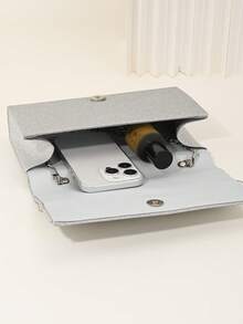 女士手拿包，晚宴手拿包，闪亮水晶褶皱手提包，亮片信封钱包，适合派对女士，完美适用于派对、婚礼、舞会、晚宴，是送给女士的最佳礼物，亮片晚宴钱包，派对和舞会手提包 - 銀色 - 查看 6