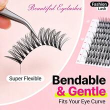 570pcs Eyelash Extension Kit, Russian Eyelash Extension Set, Pointed Individual Lashes, 3D Fluffy Lashes, D Curl Lash Clusters, 10-18mm Lash Extension, 6 Styles Lash Clusters, Pointed Individual Lashes, Various Natural Makeup Effects, Pointed/40D/60D/80D/100D Reusable Individual Segment False Lashes, Lightweight & Soft, Lash Extension Lash Clusters, Lash Clusters, Individual Lashes, Eyelashes, False Eyelashes - 黑色 - 查看 12