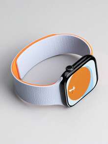 1pc Unisex Litchi Texture Silicone Magnetic Watch Band, Fits For Apple Watch 42mm, 38mm, 40mm, 41mm, 44mm, 45mm, 46mm, 49mm, Fashionable Smart Watch Replacement Strap, Compatible With Ultra2, Ultra SE2, SE 11, 10, 9, 8, 7, 6, 5, 4, 3, 2, 1 - Multicolor - View 4