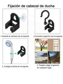 DeTODO Regadera Ducha Portátil Eléctrica Exterior USB Recargable Bomba de Mano con Manguera De 1.5 M Para Senderismo, Caravanas, el Coche o Lavar al Perro - Blanco-1 ud. - Ver 7