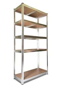 Nyana Home鍍鋅金屬儲物架 | 5層加固擱板 | 總承重875公斤（每層175公斤） | 多功能儲物架，適用於車庫、儲藏室、倉庫或工作室 | 模組化設計，可轉換為工作台 | 防腐蝕鍍鋅鋼結構 | 無需螺絲，輕鬆組裝 | 尺寸：180厘米90x400厘米 - 灰色 - 查看 3