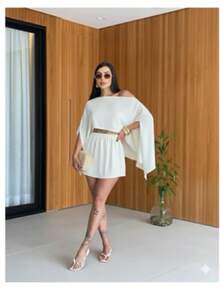 Women's 3-Piece Set, Blouse, Skort And Top In Duna Casual - White - View 6