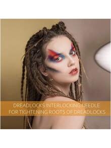 4件套脏辫工具套装，包含脏辫固定工具、脏辫钩针（用于发型设计）、脏辫维护钩针、接发工具套装（玫瑰金、金色） - 多色1 - 查看 4