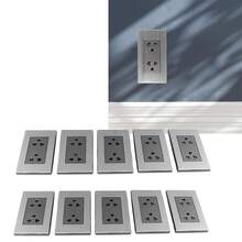 10pcs Electrical Wall Receptacle Outlet Fireproof Stainless Steel Wall Outlet Outlets Receptacles - Toma de corriente de pared - Ver 6