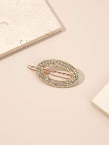 1pc Elegant Minimalist Versatile Hair Clips With Rhinestones, Heart, Star, Moon, Flower, Butterfly Metal Clips - Multicolor - View 3