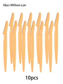 40/20件套咖啡色眉毛修剪器和剃须刀套装,眉毛修剪器和剃须刀,去角质和脱毛工具,身体脱毛修剪器和面部及眉毛剃须刀套装,长柄刀片配有精密保护盖,适合女性旅行时修眉,赠品,旅行,平价好物,旅行必备 - 黃色 - 查看 9