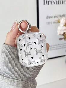 Bow-Knot Bowknot Painted Transparent Protective Case Compatible With Apple 1/2/3/4, Soft Shockproof Cover Compatible With Airpods Pro 2nd/3rd/4th Gen Wireless Bluetooth Earphones, Suitable For Women - Multicolor - View 3