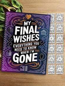 我的遗愿：我离世后您需要知道的一切——螺旋装订的预先规划和遗嘱汇编手册，耐用纸张，紫金色封面——葬礼安排、继承人规划、成人遗产管理手册、近期逝世指南、临终关怀规划、励志日记、长期记事本、长期记录、纪念文件、成人规划 - 方形 - 查看 6