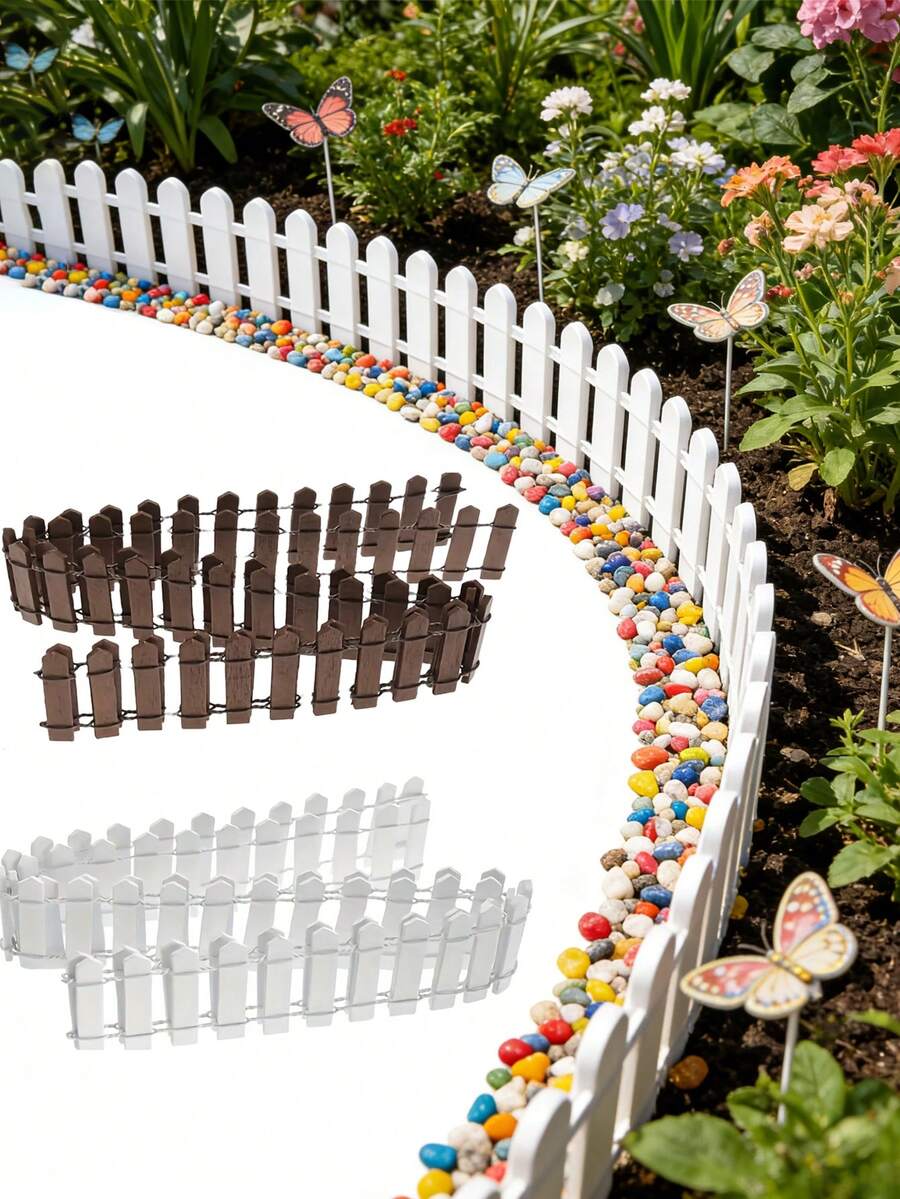 6件套迷你木栅栏套装，装饰性户外屏障，经久耐用，边缘光滑，适用于园艺和微缩景观，易于组装，非常适合打造童话花园和微缩景观主题，是情人节、愚人节、复活节馈赠亲朋好友的理想家居装饰礼物。不适合14岁以下儿童使用。 - A - 查看 1