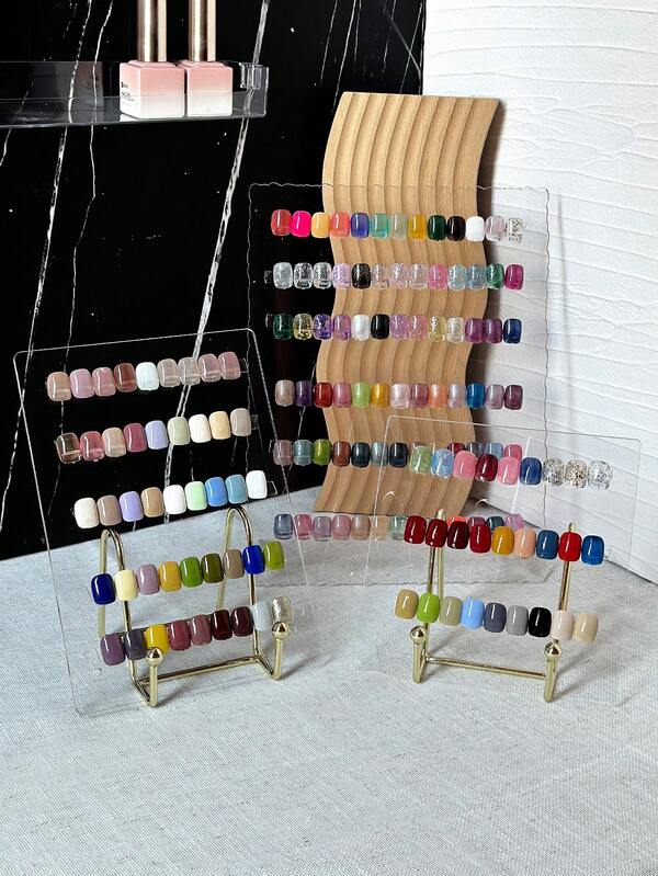 Metal Nail Art Display Stand, Nail Polish Holder, Jewelry & Tool Storage Box, Dust-Proof Display Case