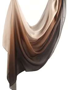 1pc Bohemian Style Watercolor Print Headscarf/Scarf Women, Suitable Outdoor And Daily Wear, Can Be Paired With Outfits - 綠色漸變 - 查看 3