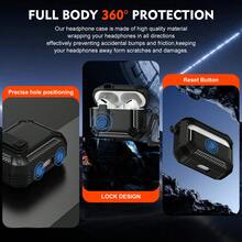 Luxury Switch Earphone Case For AirPods 4 Pro 2 3 Case Cover,Keychain,Compatible With AirPods Pro 2/3 Generation Protective Case - Black - View 7