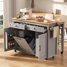 Mobile Storage Islands - Grey + MDF - View 12