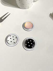 1pc Crystal Ball Glass Magnetic Detachable Phone Stand Holder With Heart Flower Design For Watching Videos - Multicolor - View 3