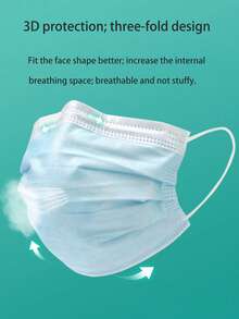 Einweg 3-lagige Ohrschlaufen Gesichtsmaske, staubdicht & atmungsaktiv, einzeln verpackt, mehrfarbig & in verschiedenen Größen, ganzjährig erhältlich - mehrfarbig - Übersicht 2