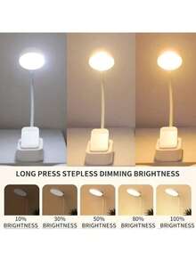 4-LED White Clip-On Eyecare Reading Lamp With Rechargeable Design, Featuring 3 Color Temperatures And Stepless Dimming For Comfortable Lighting. Soft And Gentle Light Helps Reduce Eye Strain, Ideal For Night Reading And Studying. Built-In 400mAh Battery Provides Stable Use Time. Lightweight And Portable With Clip-On Design, Easily Attaches To Books, Desks, Bedside Tables, Or Laptops. Suitable For Reading, Study, Office, Dorm, Or Travel Use. A Practical And Compact Lighting Accessory For Daily Use And A Thoughtful Gift Choice. - trắng - Xem 10