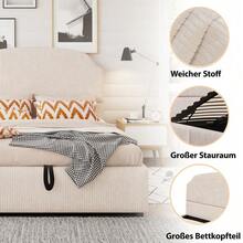 Bed Bases & Foundations - Beige + Upholstered + 140cm*200cm - View 5