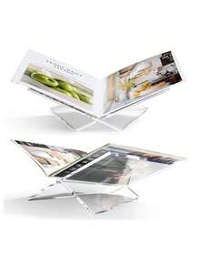1pc X-Shaped Acrylic Transparent Bookshelf, Can Be Used As Reading Shelf, Music Album Display Rack, Available In Black And White, Home Display Rack Suitable For Library, Cookbook Rack, Music Album Rack And Various Books Reading And Placement, Also Can Be Used As Kitchen Countertop Decor - Transparent - View 2