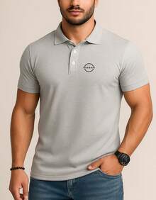 LUZZIAN camisa  polo masculino casual camiseta   confortável uniforme verão  premium nissan - Cinza - Visão 1