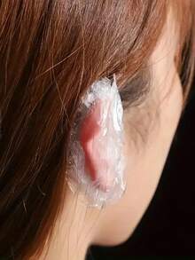 100pcs/Pack Disposable Plastic Waterproof Ear Covers, Shower, Salon Hair Dye Ear Covers - Multicolor - View 3