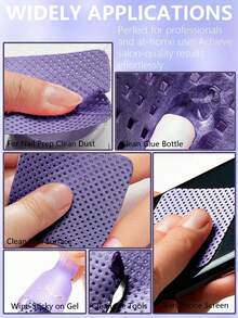 1000-Count Lint-Free Acetone-Resistant Nail Polish Remover Wipes Professional Prep Pads For Gel Polish Removal Eyelash Extension Cleaning Waterless Manicure Wipes Salon-Quality Supplies For Home & Beauty Studio Use - 彩色 - 查看 6