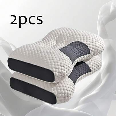 1 Piece Of Ergonomic Pillow, 3D Knitted Cotton Massage Pillow, Suitable For Cervical-Adult Sleep Care| Shoulder Pain Pillow For All Sleeping Positions