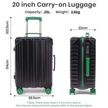 20 Inch Carry On Suitcase, Lightweight PC Hard Shell Travel Luggage Cabin Suitcase With Wheels & TSA Lock Overhead - 20 inch - View 2