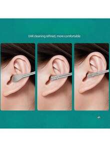 Portable 6-Piece Ear Cleaning Kit – Spiral Spring Ear Picks & Ear Digger Tools - Black - View 6