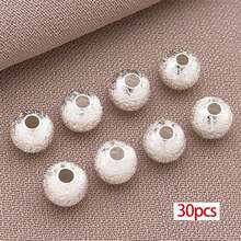 30颗磨砂圆形黄铜珠，18K镀金，3/4/5/6毫米金属球珠，散珠隔珠，适用于珠宝制作，如手链、项链、耳环等工艺品。 - 彩色 - 查看 16