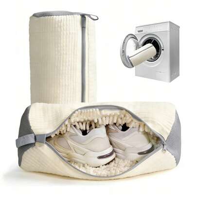 1pc 360° Durable Shoe Washing Bag, Special Noise Reduction & Anti-Deformation Washing Machine Bag, Reusable Laundry Bag, Slouchy Cleaning Tool With Air Drying Function, Suitable For Sports Shoes, Canvas Shoes, Shoes, Men's Shoes, Women's Shoes, Etc. / Christmas Gift / Bathroom Accessories