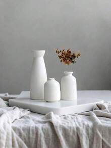 一套米色极简花瓶装饰，现代波西米亚乡村风家居装饰，芦苇和干花花瓶，创意书架、书桌、置物架花瓶装饰，搭配波西米亚风格迷你花瓶，餐桌派对花瓶，客厅办公室书架，玄关卧室装饰 - 1PC - 查看 3