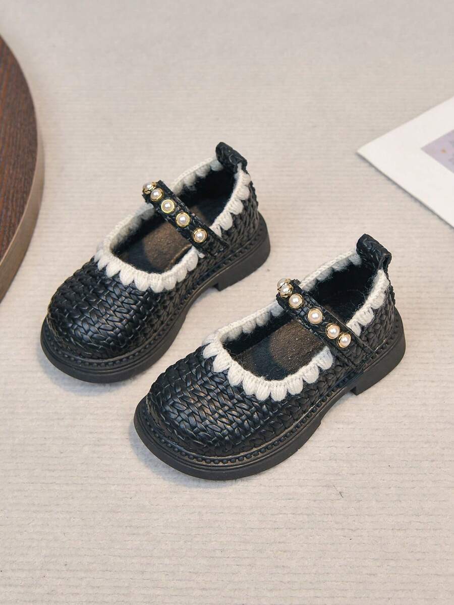 Korean Style 2026 Children's Princess Shoes, Spring New Leather Surface Easy To Clean Soft Bottom Toddler Walking Shoes - Black - View 1