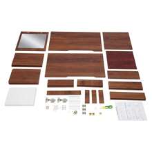 Compact Makeup Vanity Table With Mirror & Stool, 40cm Flip-Up Dressing Table For Bedroom With Storage Compartments, Vanity Table With Mirror For Bedroom, Space-Saving Vanity Desk - Warm White, Black Walnut, White Oak - Quả óc chó đen - Xem 11