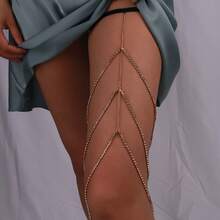 Dây đeo chân nhiều lớp đính đá - Dây đeo đùi ngắn và dài dành cho nữ, phụ kiện trang phục dự tiệc, câu lạc bộ, thích hợp cho Ngày Valentine, lễ hội hóa trang và các buổi gặp gỡ hàng ngày. - Nhiều màu - Xem 5