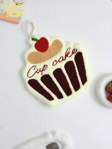 1/2pcs Cartoon Cake, Cute Hand Towel, Can Be Hung, Thick For Students, Kitchen And Bathroom Hanging, Convenient For Home Use And Carrying For Bathroom Kitchen Decor Dish Cloths Kitchen Towel - Multicolor - View 5