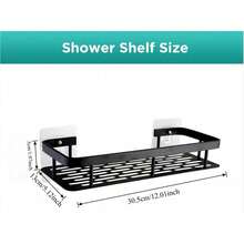 Giá đựng đồ dùng phòng tắm, có móc dán tường, không cần khoan, gắn tường, không dễ bị gỉ sét, giá đựng đồ cao cấp, dùng cho phòng tắm, nhà bếp, màu đen. - Nhiều màu - Xem 4